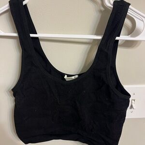 Bozzolo Black Ribbed Tank Top